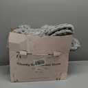 Chunky Knit Throw Blanket, 50''*60'' Knitted Throw Chenille Yarn for Bed Couch, Handmade Light Grey Crochet Big Thick Blanket, Machine Washable Cute Comfy Blanket for Home Decor