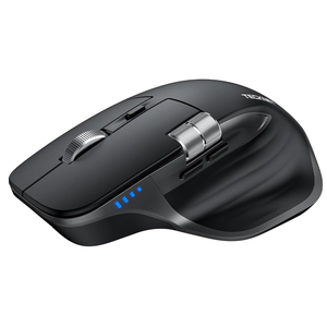 TECKNET Wireless Mouse, Bluetooth Mouse (BT5.3/5.0 & 2.4G) Rechargeable Ergonomic Optical Mouse with 6 Adjustable DPI, Side Scroll, Quiet Clicks, USB A Receiver, 7 Buttons, Wide Compatibility  Black