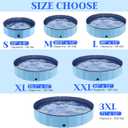 Foldable Dog Bath Swimming Pool Plastic Kiddie Pool Professional Tub Collapsible Grooming Bathtub for Pets Kids Baby and Toddler, 32 x 8 Inches Blue