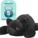 IKASA 5 lbs Weighted Stuffed Animal Black Cat Plush Toy,24 inches Giant Large Big Jumbo Kitten Toys,Huge Size Fat Plushie,Gifts for Kids Girls Boys
