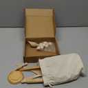 Hiawbon 25PCS Wooden Sensory Bin Tools for Toddlers, Wooden Pretend Play Sensory Tools Set, Montessori Sensory Wooden Toys, Fine Motor Learning Toys for Counting Sorting Hammering Pounding