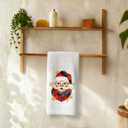 Vintage Santa Christmas Kitchen Towels, Christmas Patchwork Santa Snowflake Decorative Hand Tea Towels for Bathroom, Xmas Winter Holiday Dish Towel Dishcloth, 16x24 Inch