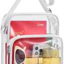 MAY TREE Clear Messenger Bag Stadium Approved Clear Bag Purse for Stadium Events Concert Sport Work 