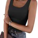 ANRABESS Womens Sleeveless Scoop Neck Tank Top Ribbed Fitted Summer Basic Slim Cute Tops 2026
 Large