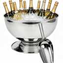 12L Large Ice Bucket for Parties,Silver Stainless Steel Beverage Tub with Scoop Champagne Bucket for Mimosa Bar Supplies, Wine Cooler Bucket, Drink Bucket for Celebrations