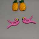 Set of 4 Beach Towel Clips Jumbo Size Beach Chair Clips Towel Holder Clothes Hat Pegs for Cruise Pool Patio Holiday Vacations or Daily Use(Flamingo and Pineapple Style)