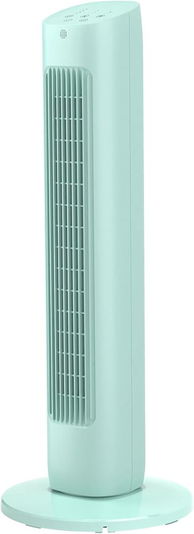 Antarctic Star Tower Fan 85Oscillating Quiet Cooling 15H Timer Remote Control Powerful Standing 3 Wind Speed 3 Wind Modes LED Display Bladeless Portable LED Display,Bedroom Office, Green