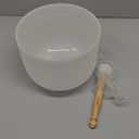 CVNC 440HZ 8 Inch F Note Heart Chakra Frosted Quartz Crystal Singing Bowl with Mallet and O-ring for Sound Healing Meditation