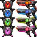 ZIFFY Laser Tag Guns Set with 4 Vests,Real-time Data SYNC Infrared,Multi Player Lazer Tag Shooting Game for Kids Adults Indoor Outdoor Family Games,Group Activity,Birthday Gift for boys Ages 8+