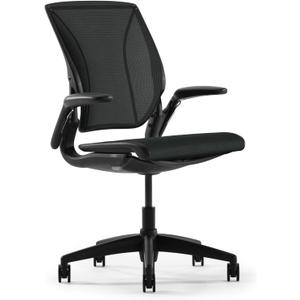 Humanscale World One Black Office Chair, Ergonomic Work Desk Chair with Built in Lumbar Support, Adjustable Computer Office Chair for All Body Types