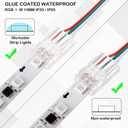 Flutesan 40 Pcs 3 Pin 8 mm Solderless LED Light Strip Connectors Clear Track Lighting Connectors for 5050 RGB Strip Light