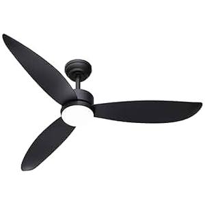raccroc 52in Quiet Ceiling Fan with LED Light DC motor Large Air Volume Remote Control 3 Solid Wood Blades,Ceiling Fan for Kitchen Bedroom Dining room Patio