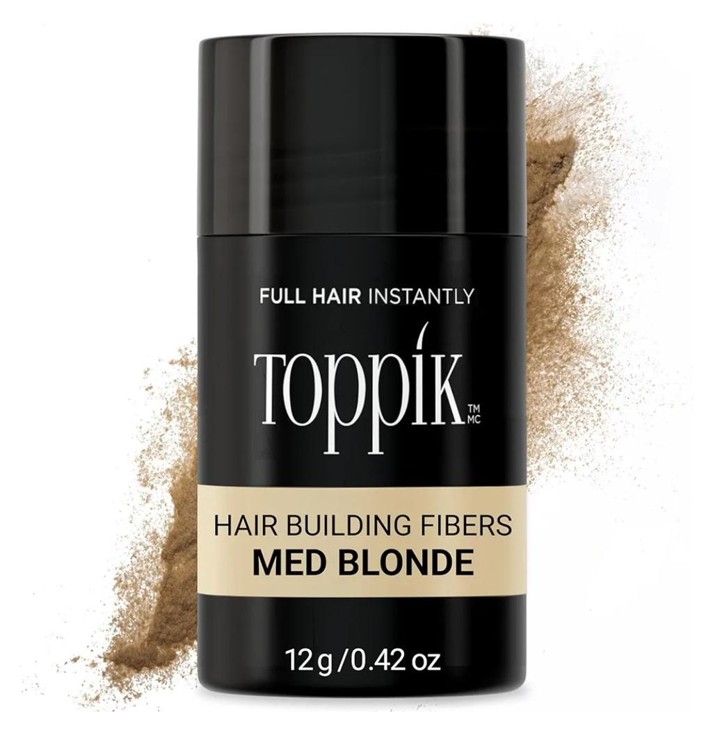 Toppik Hair Building Fibers, Medium Blonde, 12g Fill In Fine or Thinning Hair, Instantly Thicker, Fuller Looking, 9 Shades for Men & Women, Keratin Protein Formula