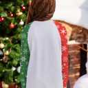 Christmas Big Girls Raglan Patchwork Snowflake Long Sleeve Funny Shirt Xmas Santa's Cutest Elf Cute Top Red Green 14 Years
