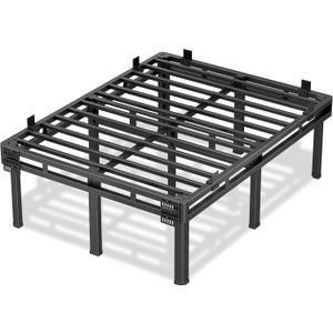 Superay King Bed Frame, 16 inch Metal Bed Frame & Box Spring 2 in 1 Design