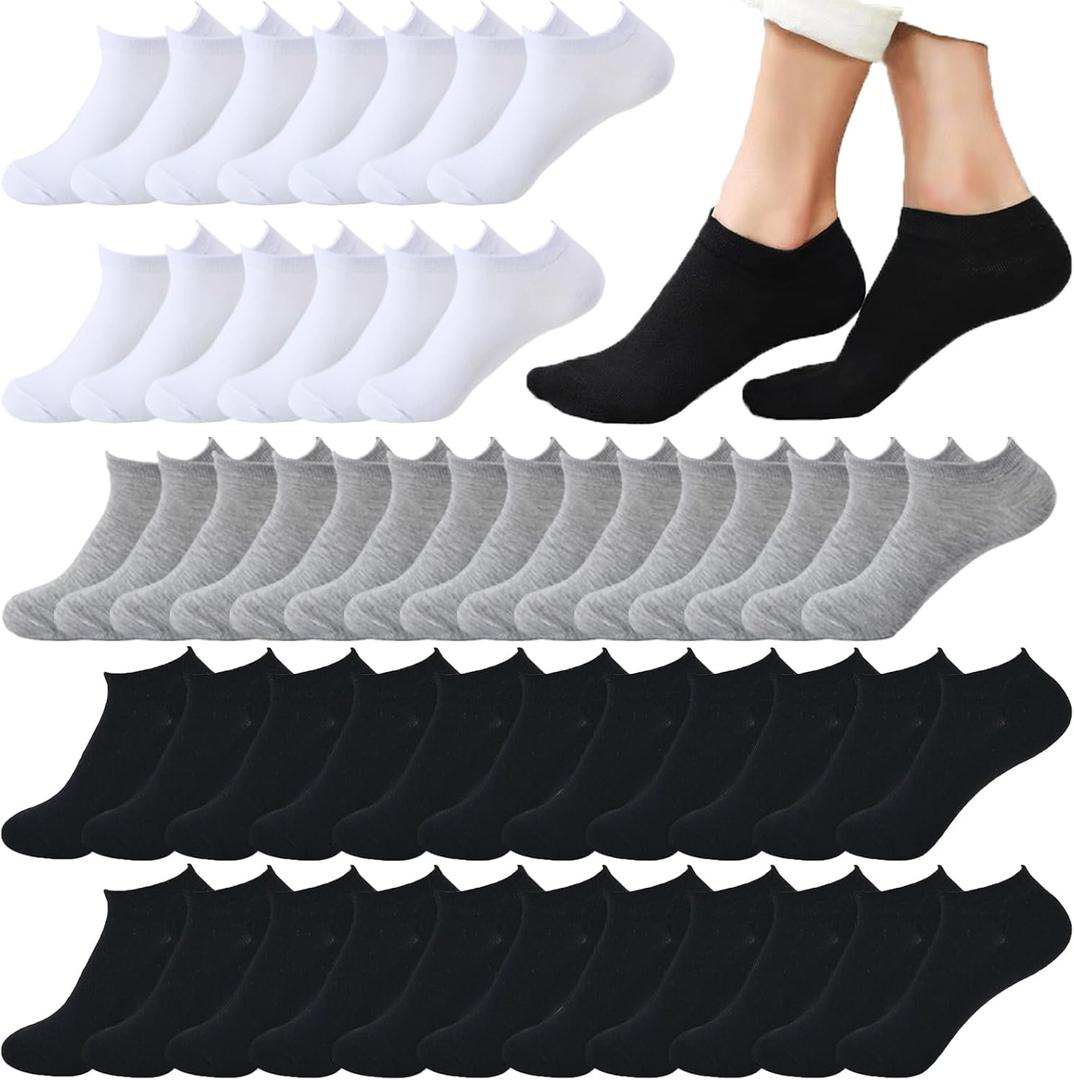 Looknniy 20 Pairs Low Cut Ankle Socks for Women No Show Casual Socks Breathable Athletic Socks Bulk for Sport (US, Alpha, One Size, Regular, Regular, Multicolor)