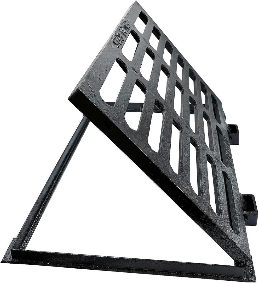 Cast Iron Drain Grate and Frame, Driveway Channel Cover 24x16 in
