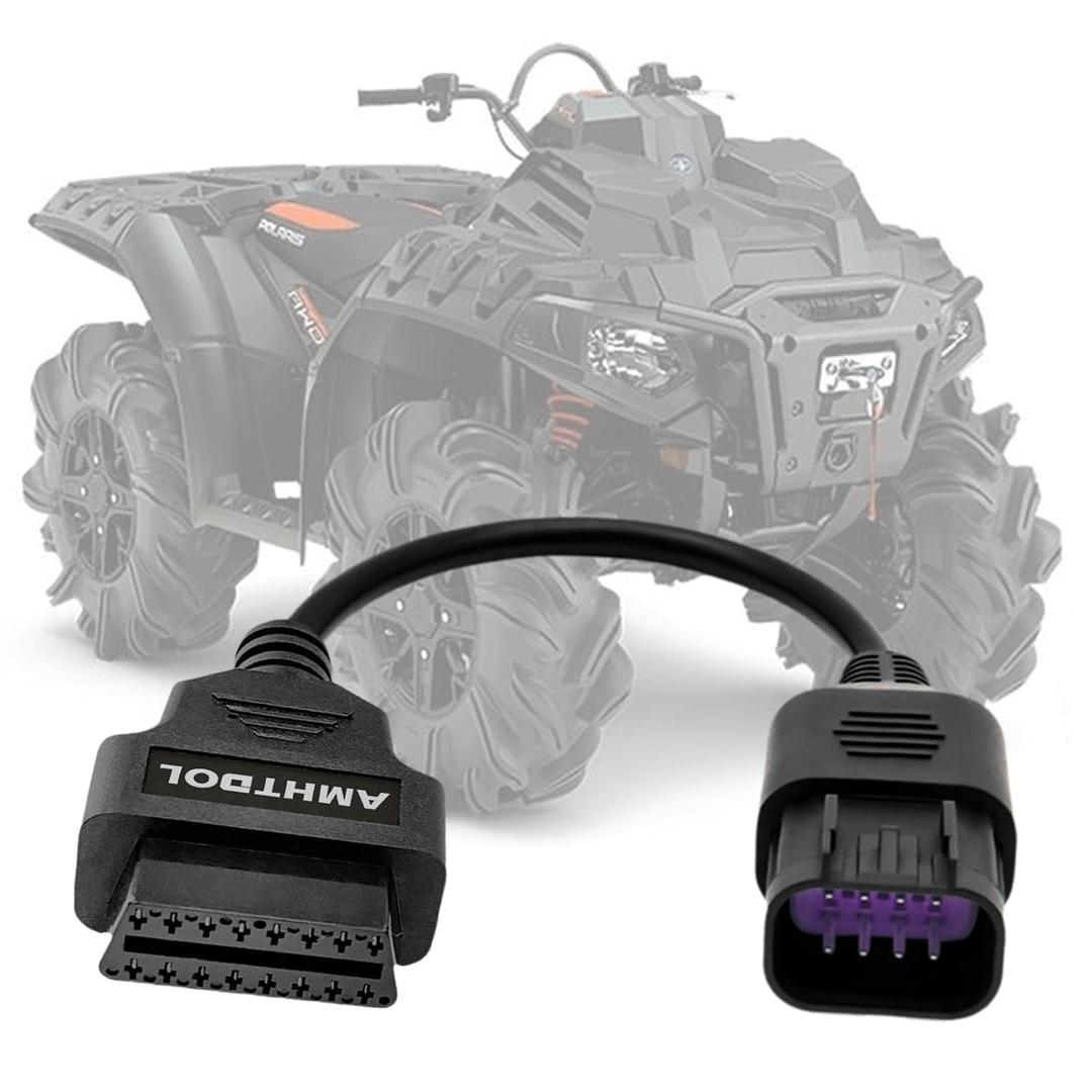 OBD2 Adapter Fit for Polaris 8 Pin to Obdii 16 Pin Female Connector,Fit for Polaris Slingshot Motorcycle,RZR,Ranger,General,Sportsman,ACE,ATV Scan Tool Cable,Work with Diagnostic Code Reader