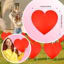 10 Pieces Valentine's Day Decorations Outdoor Yard Garden Porch Sign - Large Double-Sided Red Heart Design Signs with Stakes for Romantic Love Wedding Engagement Anniversary Patio Pathway Lawn Decor