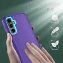 Qinmay Phone Case for Samsung Galaxy A35 5G Case with HD Screen Protector, Heavy Duty Shockproof & Dropproof 3-Layer Cover Phone Case for Galaxy A35 (BeltClip_Purple)