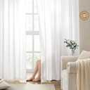 HOMEIDEAS Non-See-Through White Privacy Semi Sheer Curtains 96 Inches Long 2 Panels Set Light Filtering Curtains for Living Room Bedroom Drapes,W52xL96
