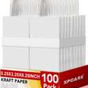 XPCARE White Paper Bags with Handles, 100Pcs 5.25x3.25x8.25'' Kraft Bags | Small Medium Paper Bags with Handles Bulk Treat Bags Kraft Paper Gift Bag for Retail Party Shopping Party Favor