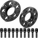 GAsupply 5x120mm Wheel Spacers 15mm, 2PCS Hubcentric Forged Spacer Hub Bore 72.56mm Thread Pitch M12x1.5 with Lug Bolts, Compatible with E36 E46 E90 E92 E60 318i 323i 325i 328i 330i 335i 525i 545i (black)