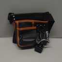 Tool Belt,Genuine Leather Tool Pouch,Detachable & Adjustable Single Side Tool Belt Pouch for Electrician,Carpenter,Construction,Work Apron,Utility Belt.