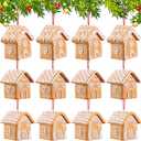 Vesici 12 Pcs 3D Christmas Gingerbread House Ornaments for Christmas Tree 3 Styles Mini Cookie House Hanging Decorations for Village Home Decor Holiday Xmas Tree Party