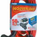 Prime No Overload Triple-Tap Circuit Breaker Extension Cord - SJTW 14/3 - 50 Foot