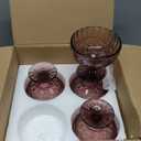 VanEnjoy Purple Vintage Pressed Pattern Glass Ice Cream Cups/Dessert Bowls - Set of 4,12 Oz