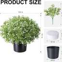 2 Pack Fake Potted Plants Artificial Plants for Outdoors Decor, Green White