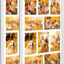 13x21 Collage Frame with 10 Openings 4X6 Pictures, Multiple Picture Frame with Mat, Wall or Tabletop Decor, White Wood Grain, 2 Pack