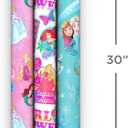Hallmark Disney Princess and Frozen Wrapping Paper with Cutlines on Reverse (3 Rolls: 60 Square Feet Total) for Birthdays, Christmas, Valentine's Day