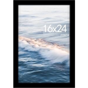 16x24 Picture Frame, Classic Black 16 x 24 Poster Frame for Horizontal or Vertical Wall Mounting, 1 Pack