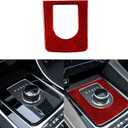 Red Soft Carbon Fiber Auto Interior Accessories Car Gear Shift Panel Frame Center Console Trim Decal Decoration Compatible with XE F-PACE X761 2016 2017 2018