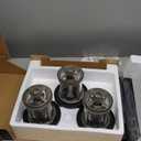 XMCOSY+ Solar Pathway Lights Outdoor, 20 LM LED Solar Garden Lights Seeded Glass, Waterproof IP65 Metal Outdoor Solar Lights for Yard Path Lawn Walkway Driveway Backyard (Black & Grey)