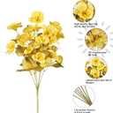 Fall Flowers Fake Flowers Mums for Outdoors Autumn Decoration, 6 Bundles Artificial Flowers Faux Silk Plants Realistic UV Resistant for Outside Planter Patio (Fall Yellow Orange)