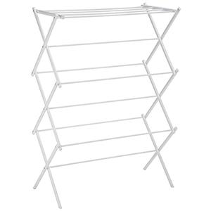 Amazon Basics Foldable Portable Laundry Rack for Air Drying Clothing, Indoor Outdoor Use - 14.5" D x 29.5" W x 41.8" H, White
