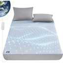 Adamson Grounding Fitted Sheet King Size, Earthing Sheets - Pure Silver Fiber & Organic Cotton (Gray, King - 76"x80"x15) 