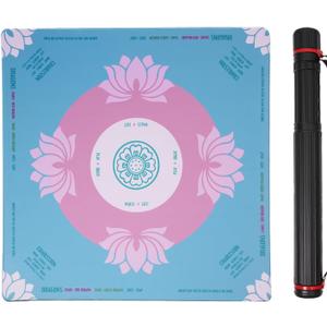 Pink Mahjong Mat 31.5 x 31.5 for Table, Waterproof Fabric Surface with Non-Slip Rubber Base, Double Packaged Tube & Bag