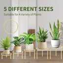 5-piece set of metal plant potted flower racks, heavy-duty flower pot plant racks of different sizes, iron flower racks, suitable for indoor and outdoor home decoration (Black) (5, Gold)