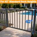 36" H x 48" W Aluminum Deck Gate, Outdoor Deck Gate with Hinges and Latch
