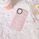 2 x NITITOP Compatible for iPhone 11 Pro Case Cute Flower Floral Clear for Women Girl Ultra Slim Crystal Shockproof Soft TPU Anti-Yellow Protective Phone Cover - Clear Pink