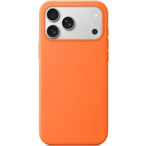 Magnetic Liquid Silicone Case for iPhone 17 Pro 6.3-Inch, Compatible with MagSafe slim Shockproof Cover with Camera Control Button & Anti-Scratch Lining for iPhone 17 Pro (2025 Release)(Orange)
