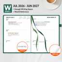 SUNEE 2026-2027 Weekly & Monthly Hardcover Planner 5.5" x 8.3" - 12 Month (July 2026 - June 2027), Small Academic Year Calendar Planner, Pocket, Notes, 100 GSM Paper, Deep Green
