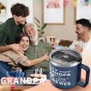2 x Grandpa Gifts for Fathers Day - Funny Birthday Christmas Gifts for Grandfather from Granddaughter Grandson - 16 Oz Tumbler Mug Dark Blue