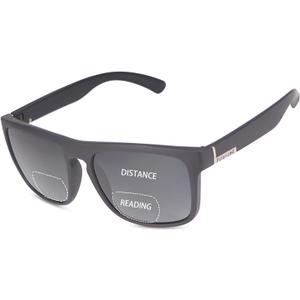 LJIMI Polarized Bifocal Reading Sunglasses UV400 Protection Blue Light Blocking Glasses Black Tinted Bi-Focal Sun Readers, 2.5x
