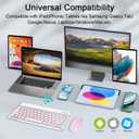 Wireless Keyboard and Mouse Combo, Rechargeable Bluetooth Keyboard & Mouse with 2.4 GHz Wireless USB Receiver, Compatible with iPad, Smartphone, PC, Laptop, Windows/iOS/Android, Pink