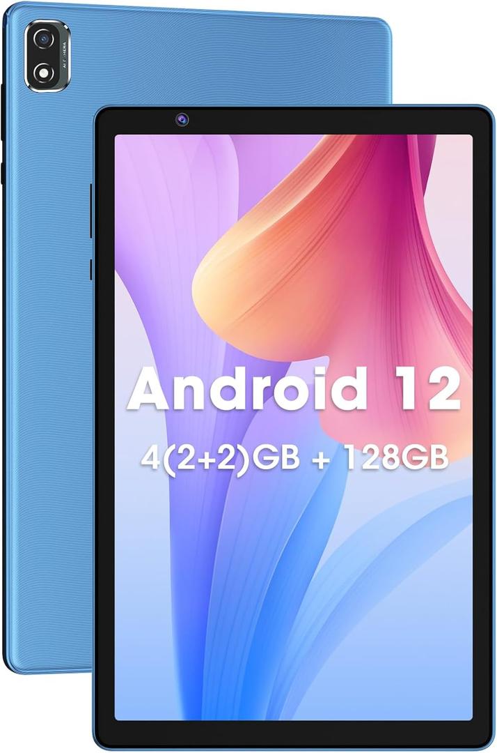 Tablet 10 inch, 32GB Storage, Quad-Core,HD IPS Screen,Dual Camera, WiFi, Bluetooth, Tablets with 6000mAh Battery, Type-C (Blue)